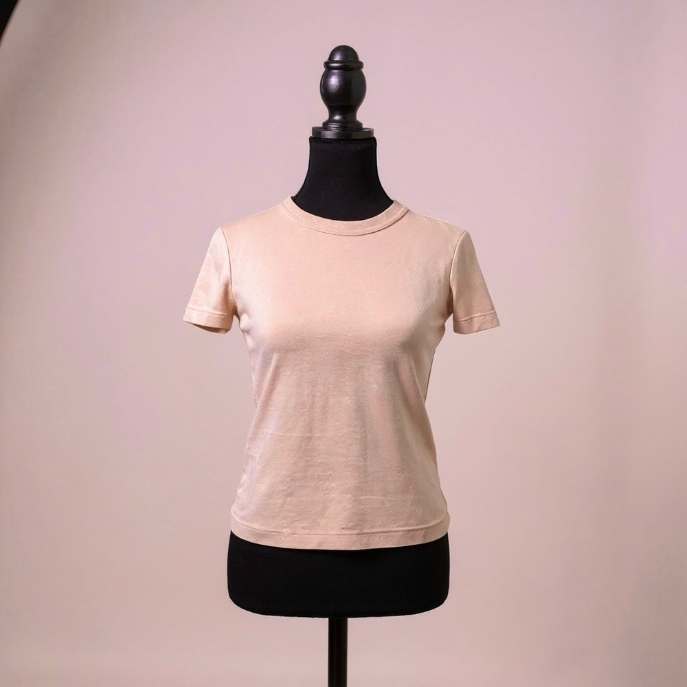 [WOMEN] UNIQLO U Fitted T-Shirt S Beige Pink 100% Cotton